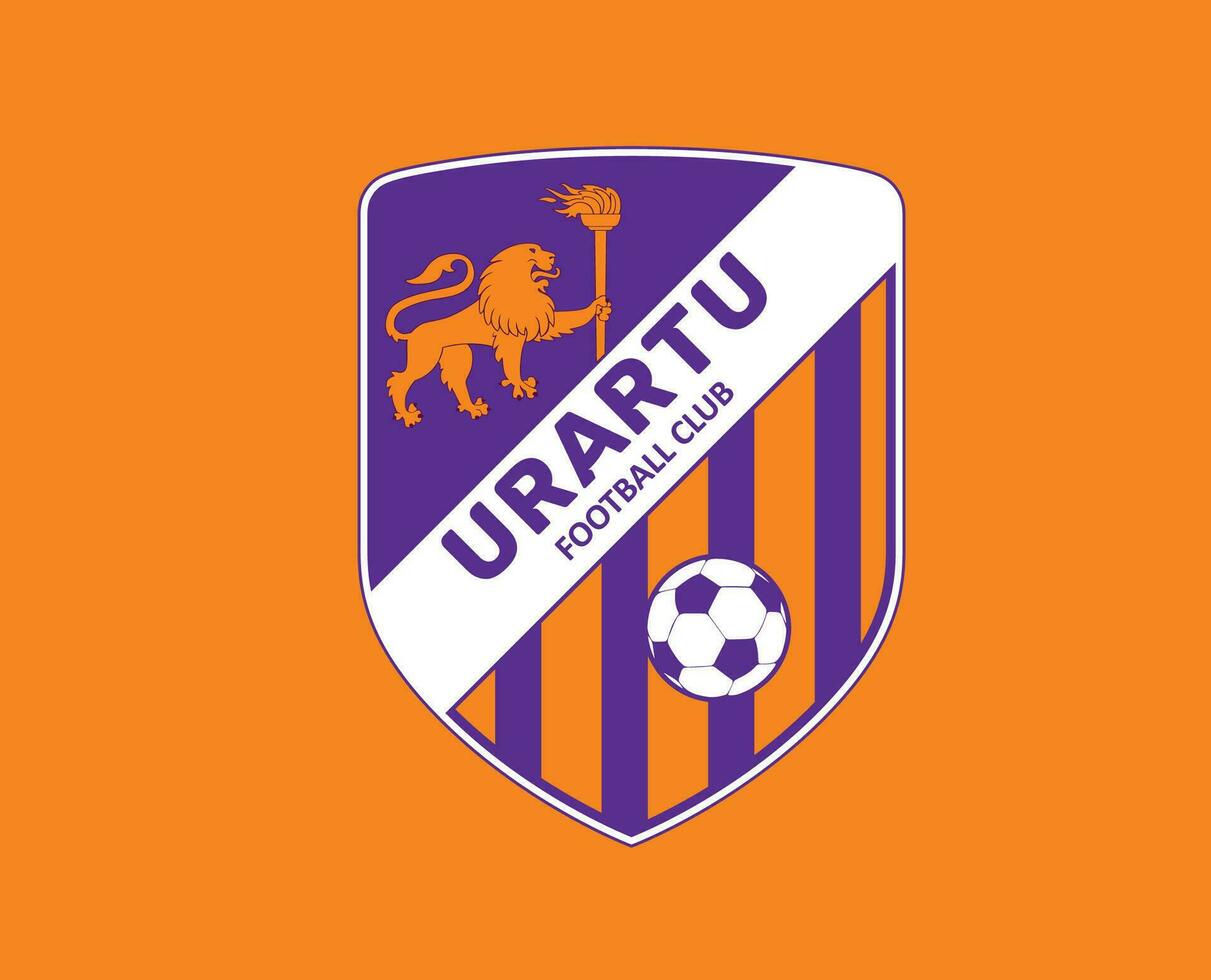 fc urartu ereván club logo símbolo Armenia liga fútbol americano resumen diseño vector ilustración con naranja antecedentes