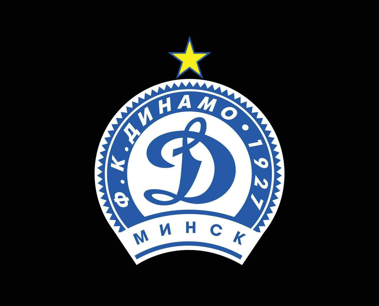 fk dinamo minsk club logo símbolo bielorrusia liga fútbol americano resumen diseño vector ilustración con negro antecedentes