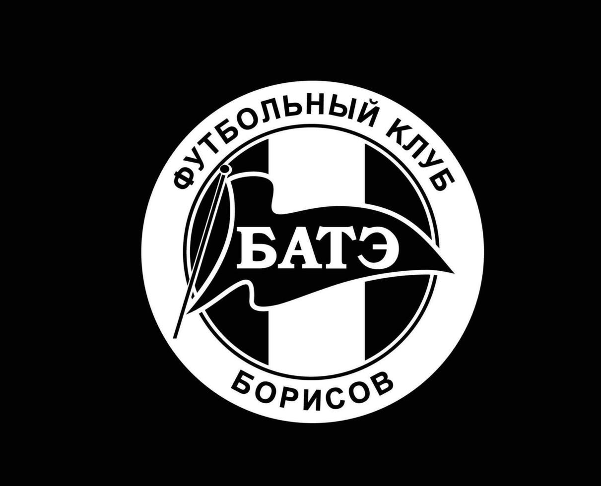 solución alcalina borisov club logo símbolo blanco bielorrusia liga fútbol americano resumen diseño vector ilustración con negro antecedentes