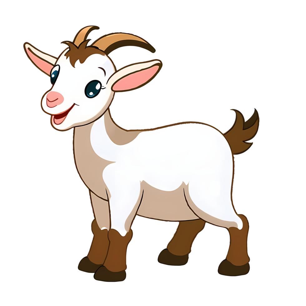 Goat Hand Drawn Cartoon Style Illustration AI Generated png