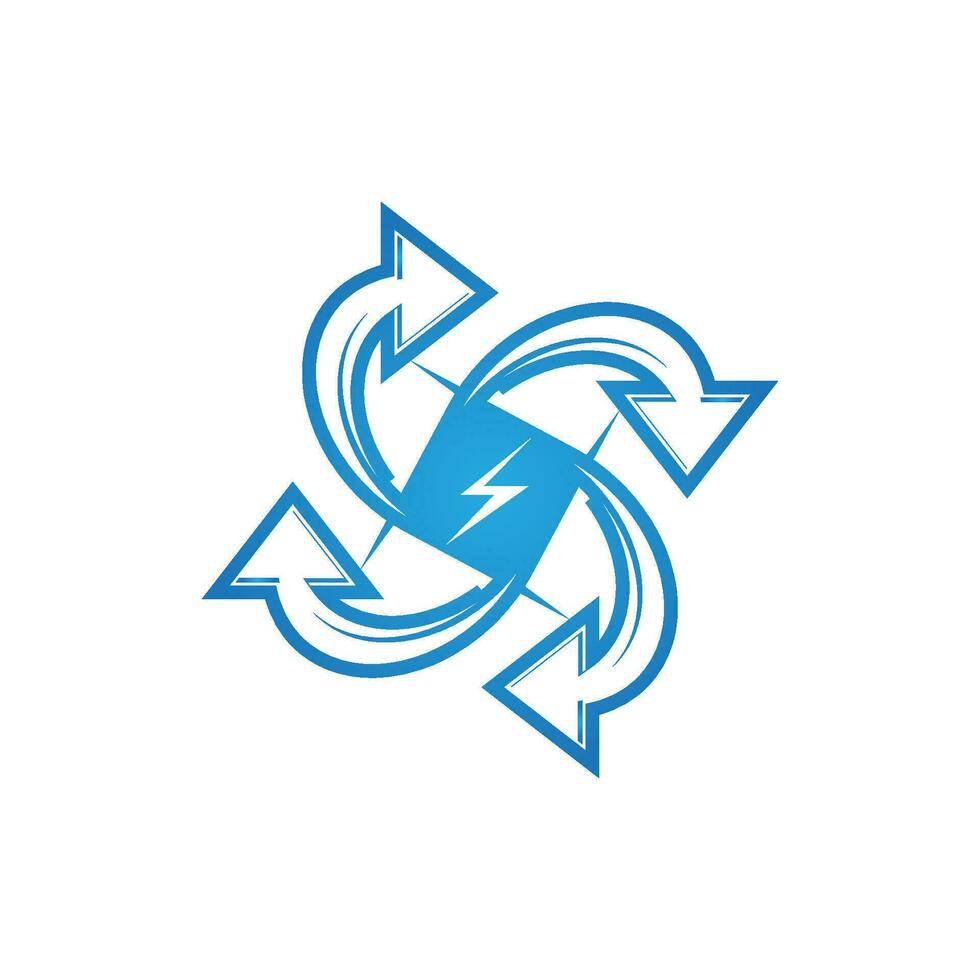 Recycle power logo vector template illustration