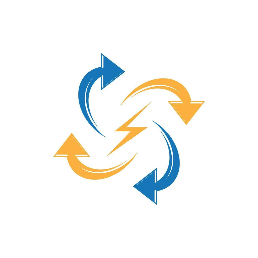 Recycle power logo vector template illustration