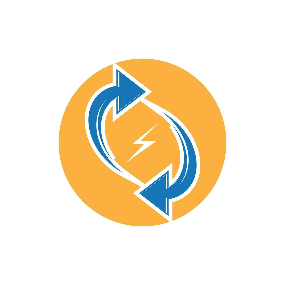 Recycle power logo vector template illustration
