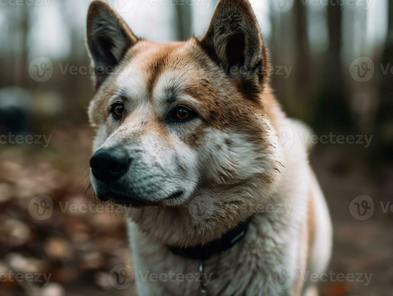 Akita dog created with Generative AI technology photo