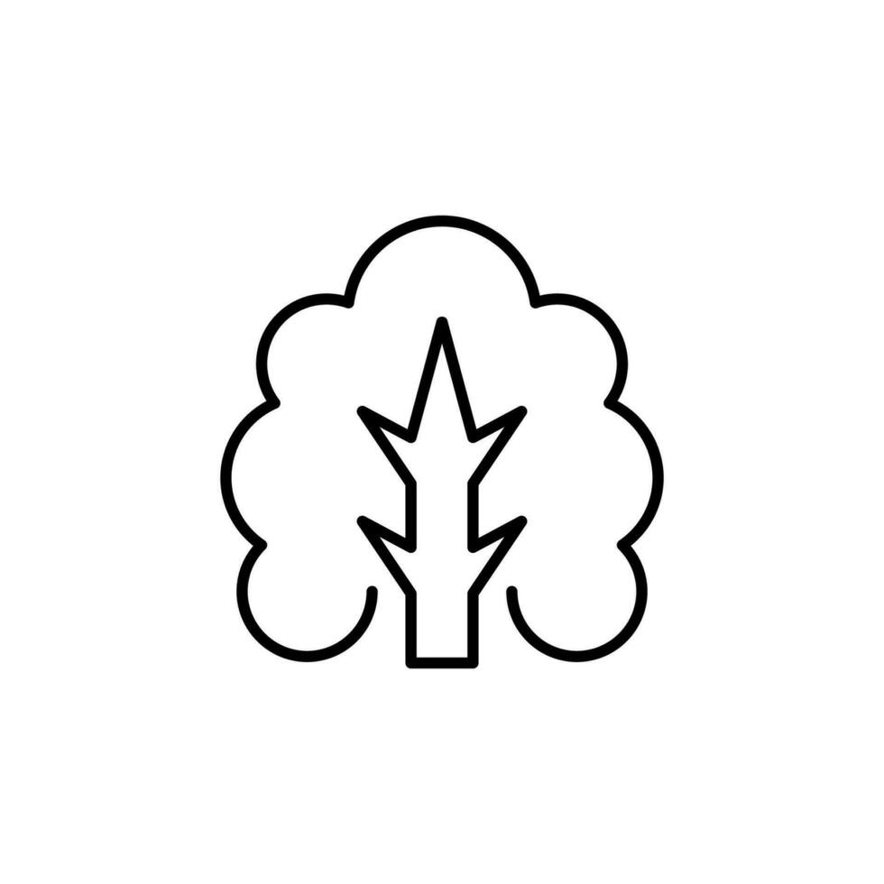 Deciduous Tree Minimalistic Line Icon. Vector Illustration for web sites, apps, design, banners and other purposes