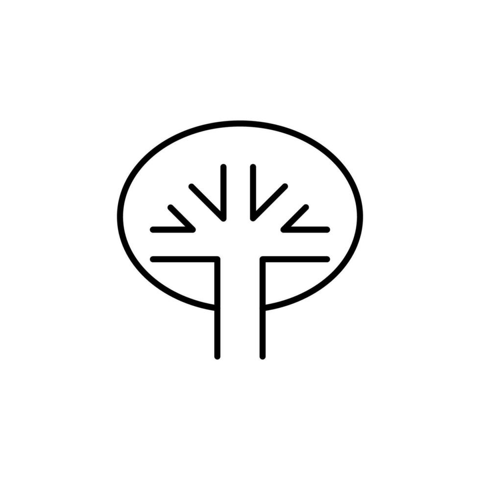 Round Big Deciduous Tree Minimalistic Vector Icon for Web Sites. Vector Illustration for web sites, apps, design, banners and other purposes