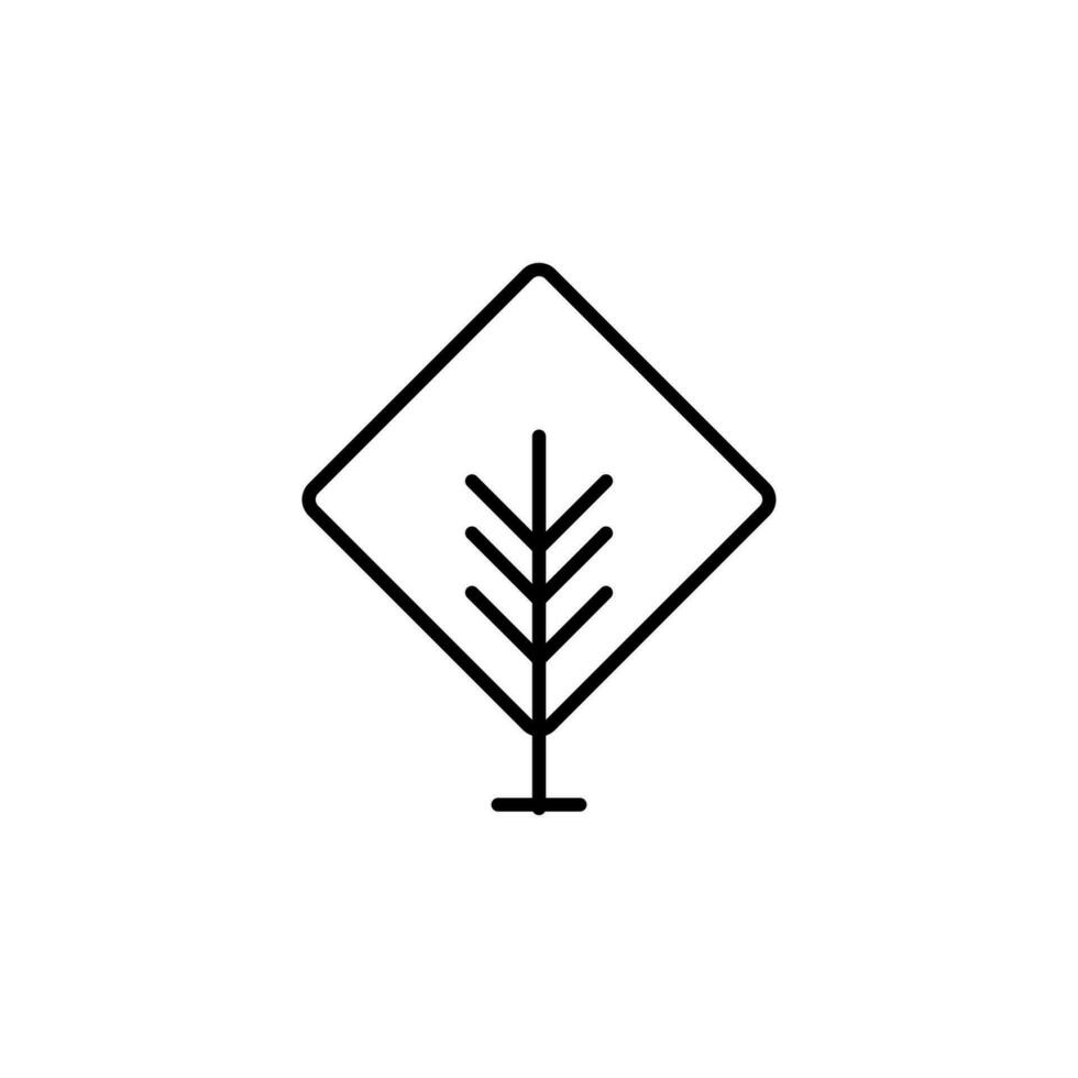 Diamond Tree Outline Vector Symbol. Vector Illustration for web sites, apps, design, banners and other purposes