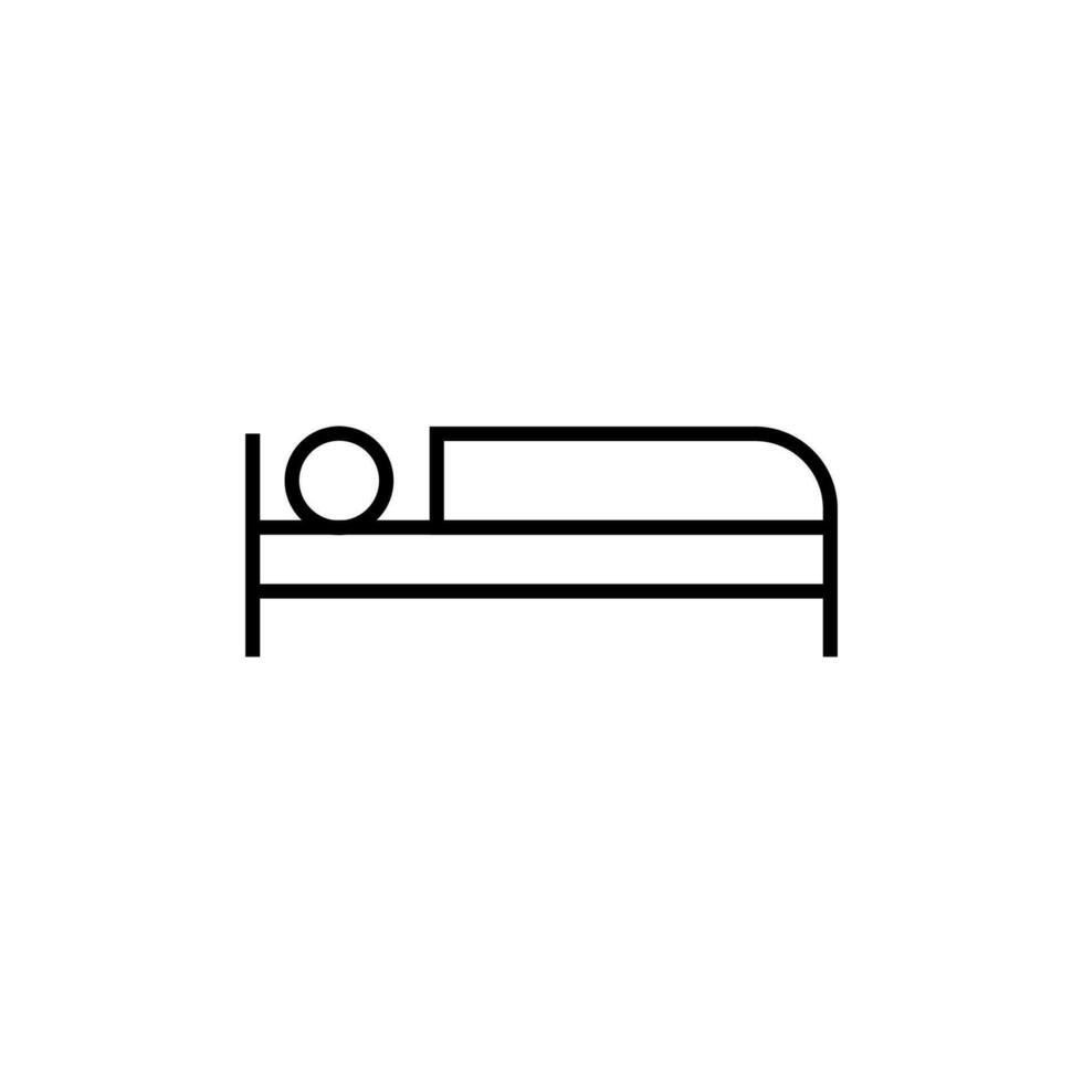 Patient on Bed Vector Line Icon. Editable stroke. Suitable for various type of design, banners, infographics, stores, shops, web sites