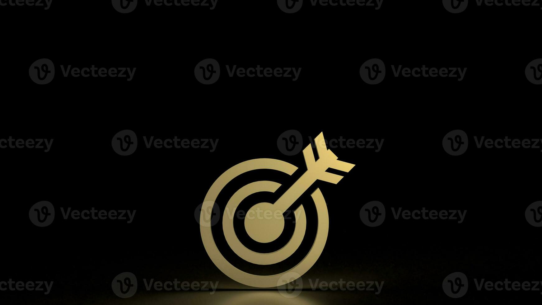 The Gold point icon on black background  3d rendering photo