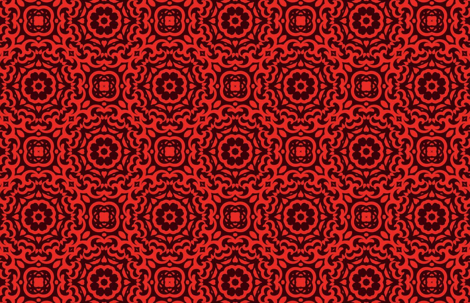 Ethnic red fabric design pattern vector