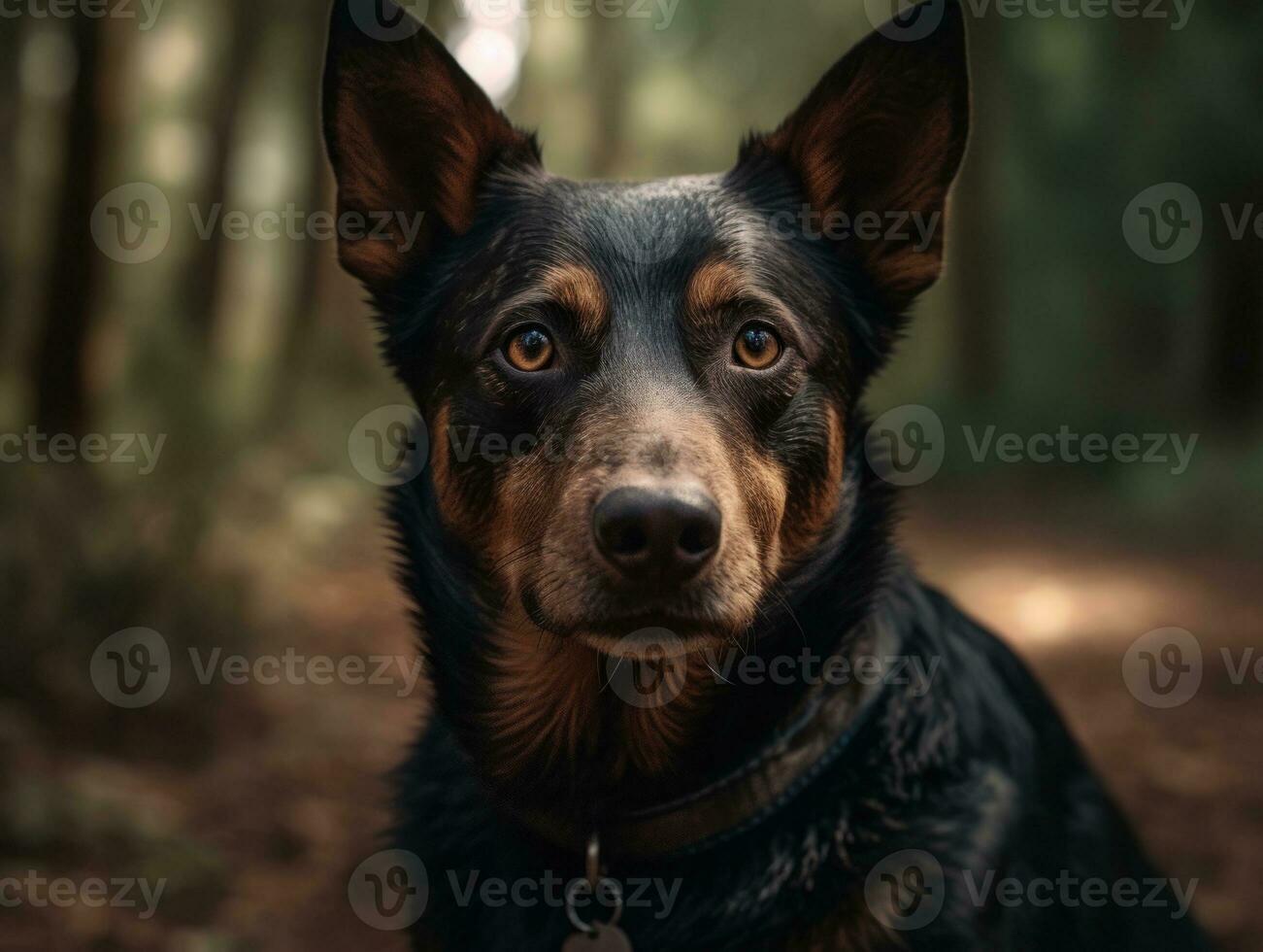 Australian Kelpie dog created with Generative AI technology photo