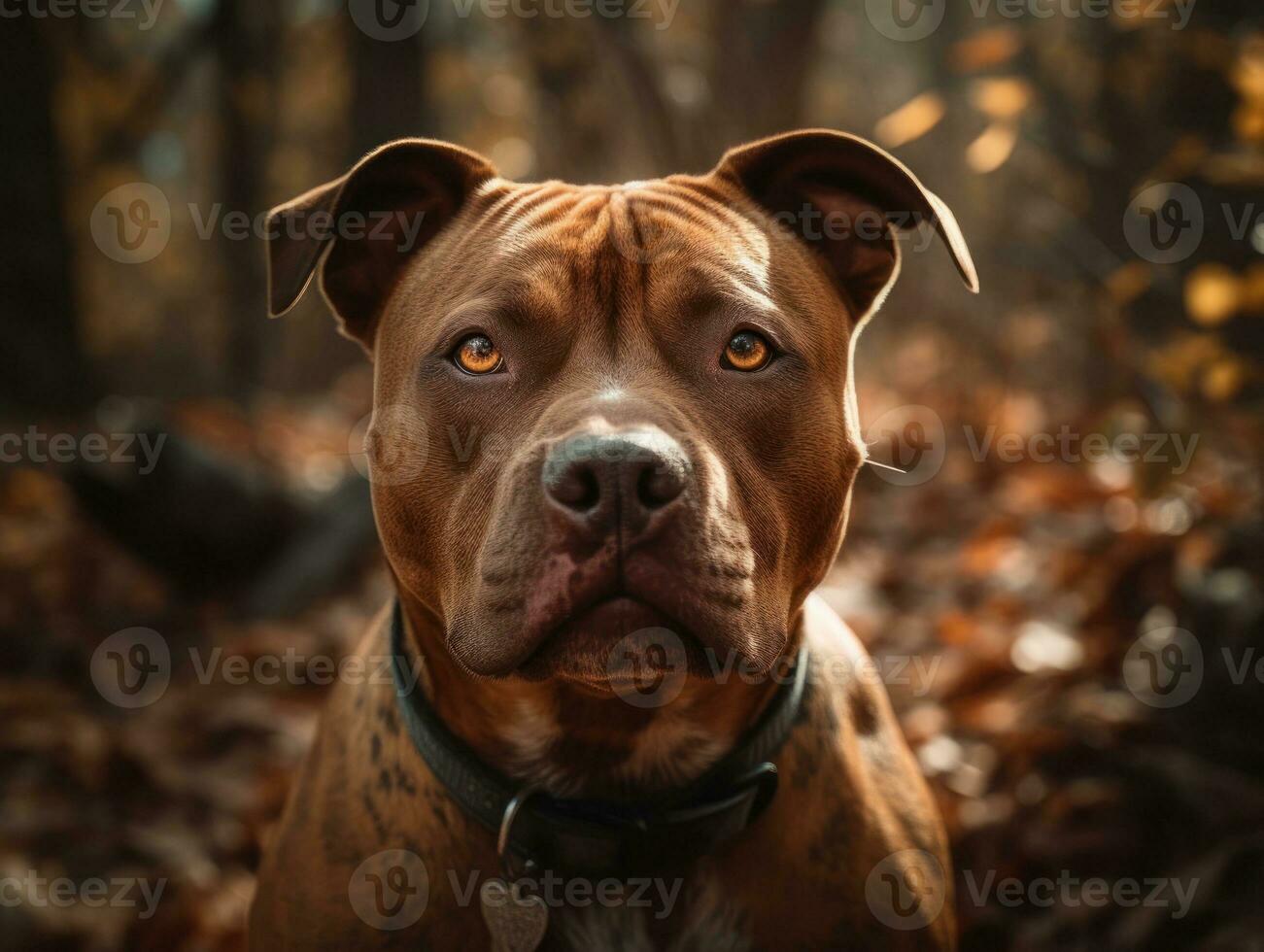 American Pit Bull Terrier dog created with Generative AI technology photo