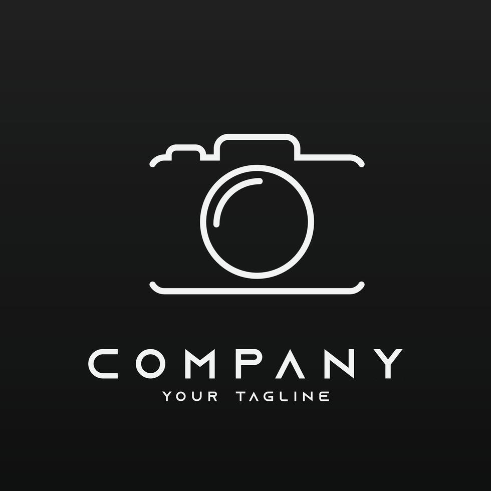 Minimal camera photo or photography logo vector