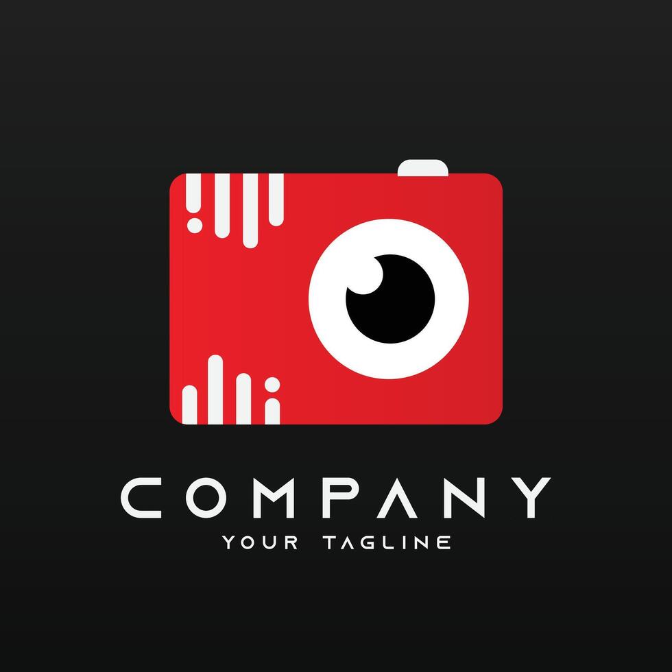 Minimal camera photo or photography logo vector