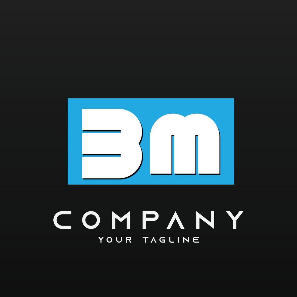 logo vector modelo de letra bm