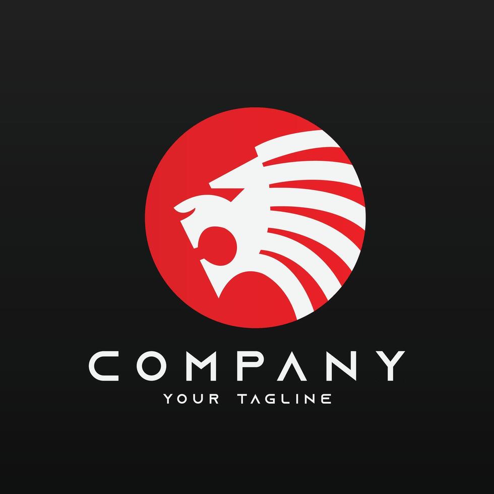 Minimal lion or tiger Logo vector template