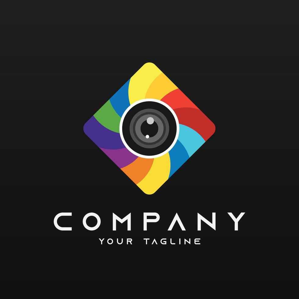 Minimal camera photo or photography logo vector