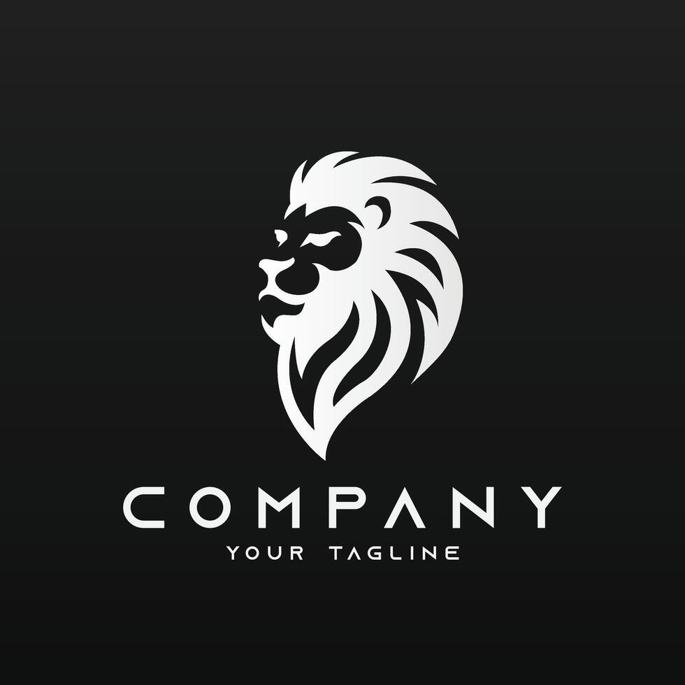 Minimal lion or tiger Logo vector template