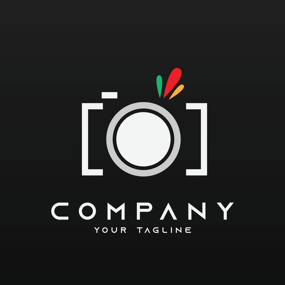 Minimal camera photo or photography logo vector