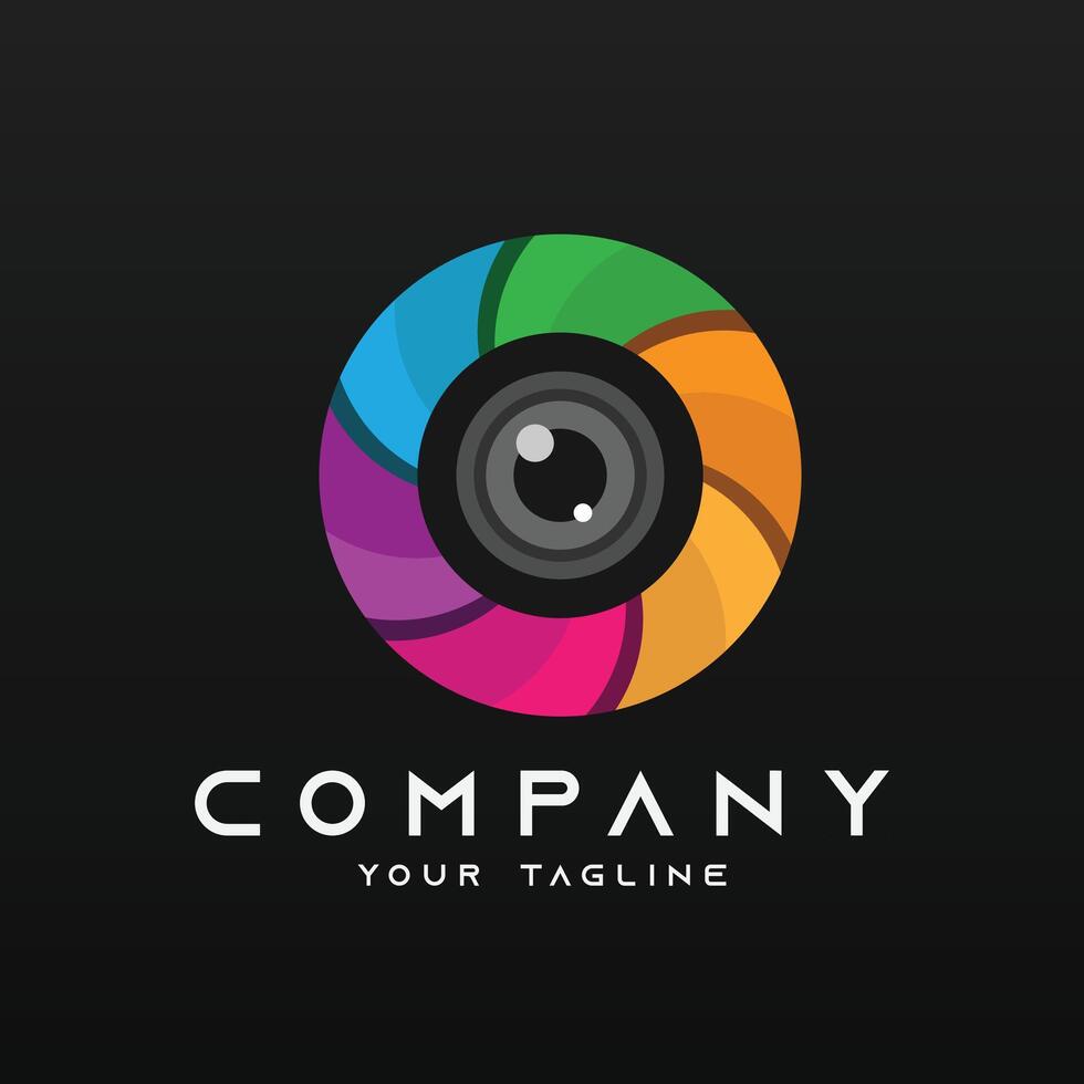 Minimal camera photo or photography logo vector