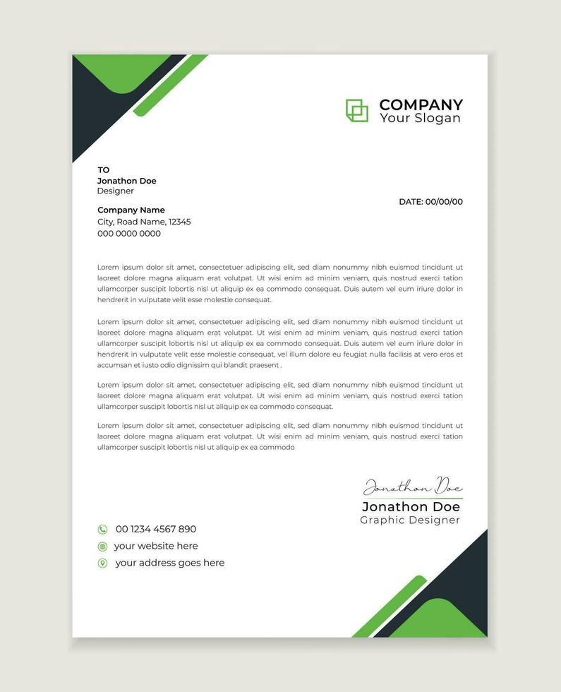 Modern corporate letterhead template design. Creative and Professional business letterhead design  template. Letterhead template in flat style vector