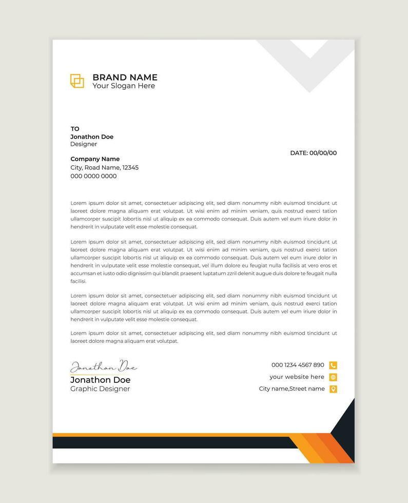 Modern corporate letterhead template design. Creative and Professional business letterhead design  template. Letterhead template in flat style vector