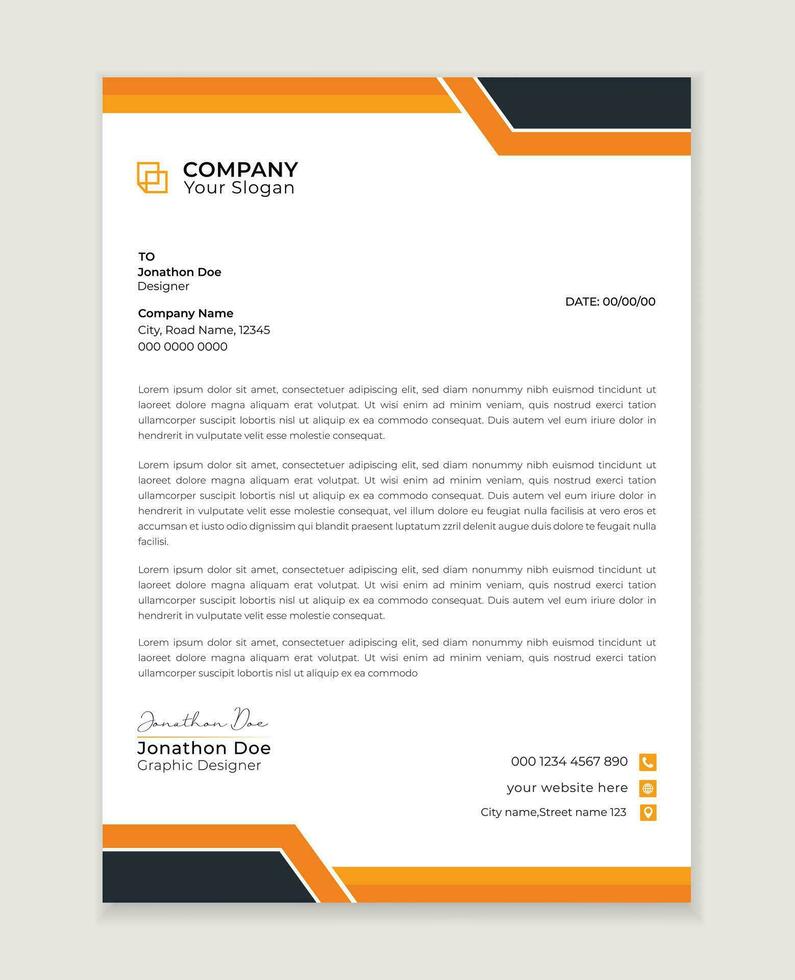 Modern corporate letterhead template design. Creative and Professional business letterhead design  template. Letterhead template in flat style vector