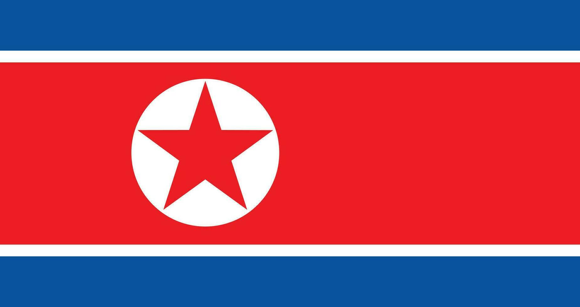 Flat Illustration of North Korea flag. North Korea Flag Vector