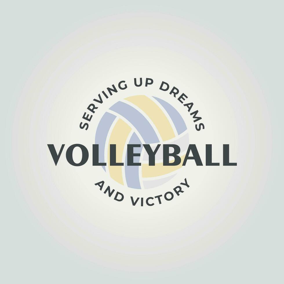 emblem of volleyball logo vector, illustration label design of volley icon vector