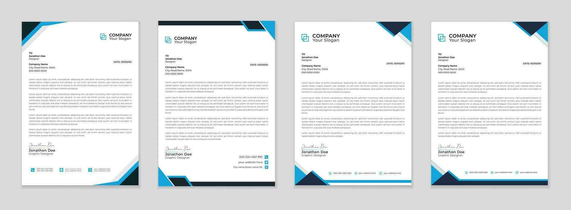 Modern corporate letterhead template design. Creative and Professional business letterhead design  template. Letterhead template in flat style vector