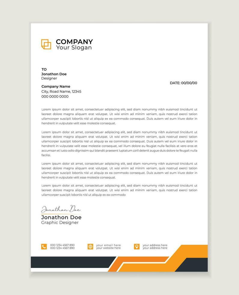 Modern corporate letterhead template design. Creative and Professional business letterhead design  template. Letterhead template in flat style vector