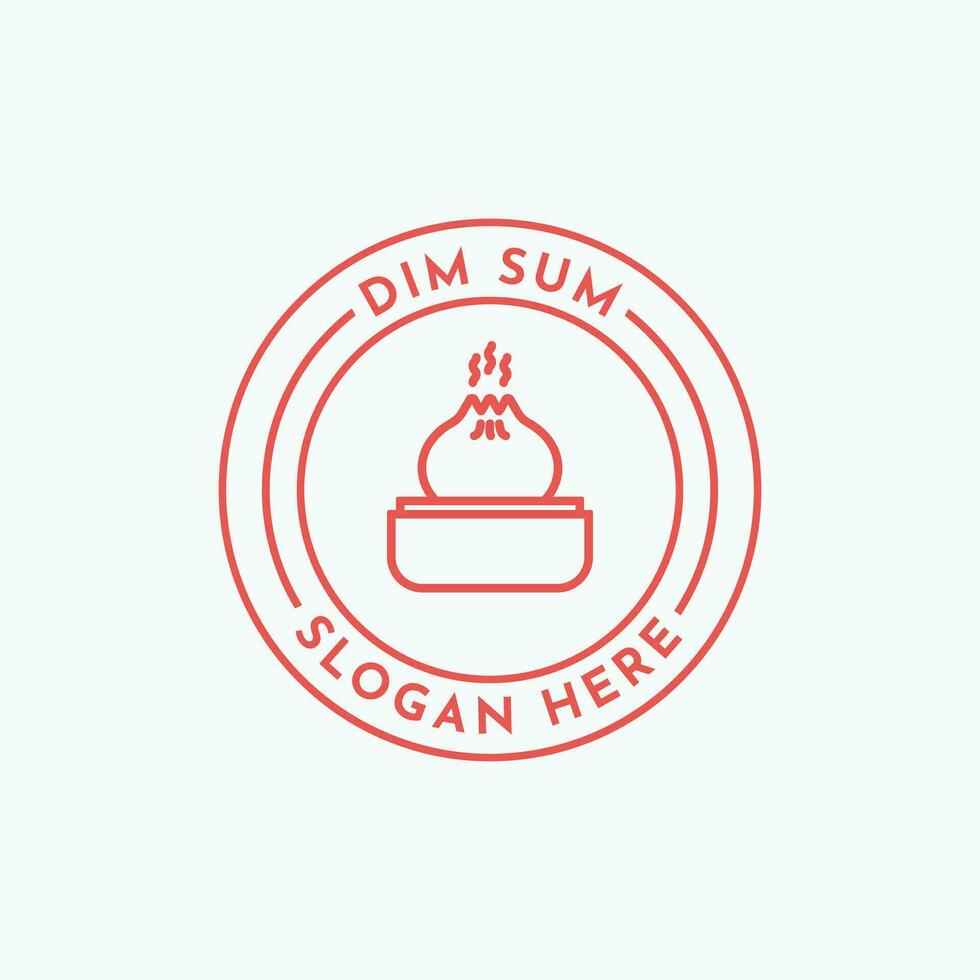 Dim sum logo design vintage retro label vector