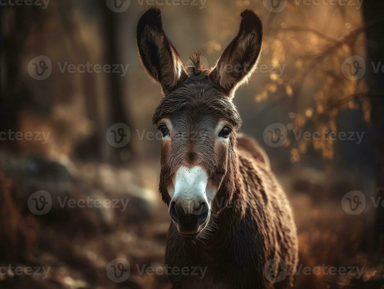 Mule portrait created with Generative AI technology photo