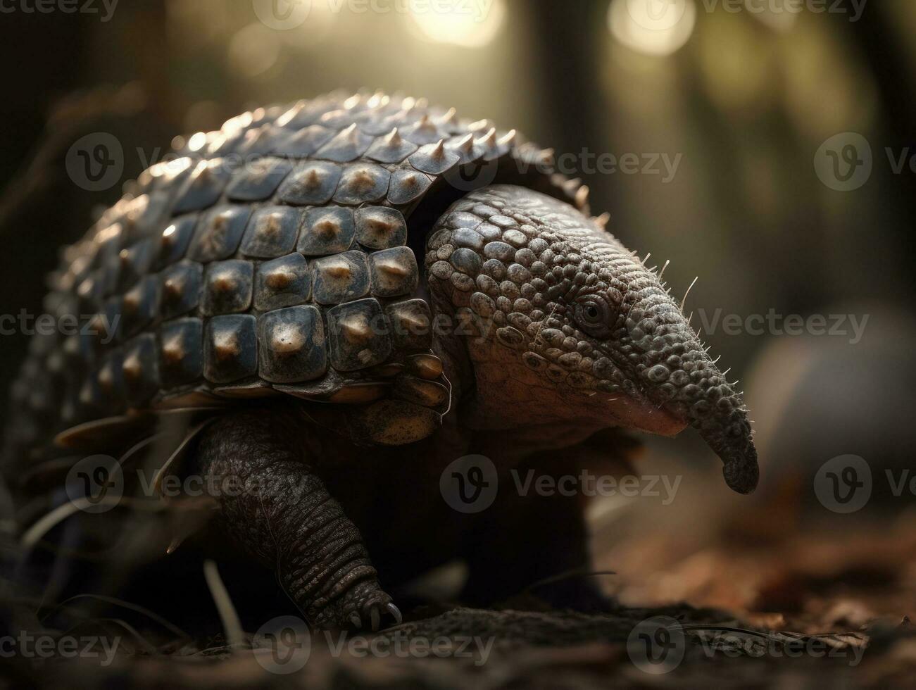 Armadillo portrait created with Generative AI technology photo