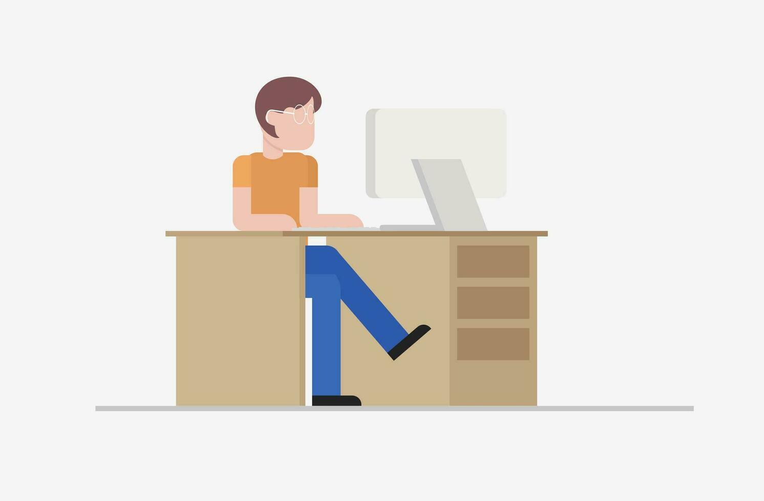 Remote Work Revolution Vector Illustrations of Home Office Heroes in Flat Design