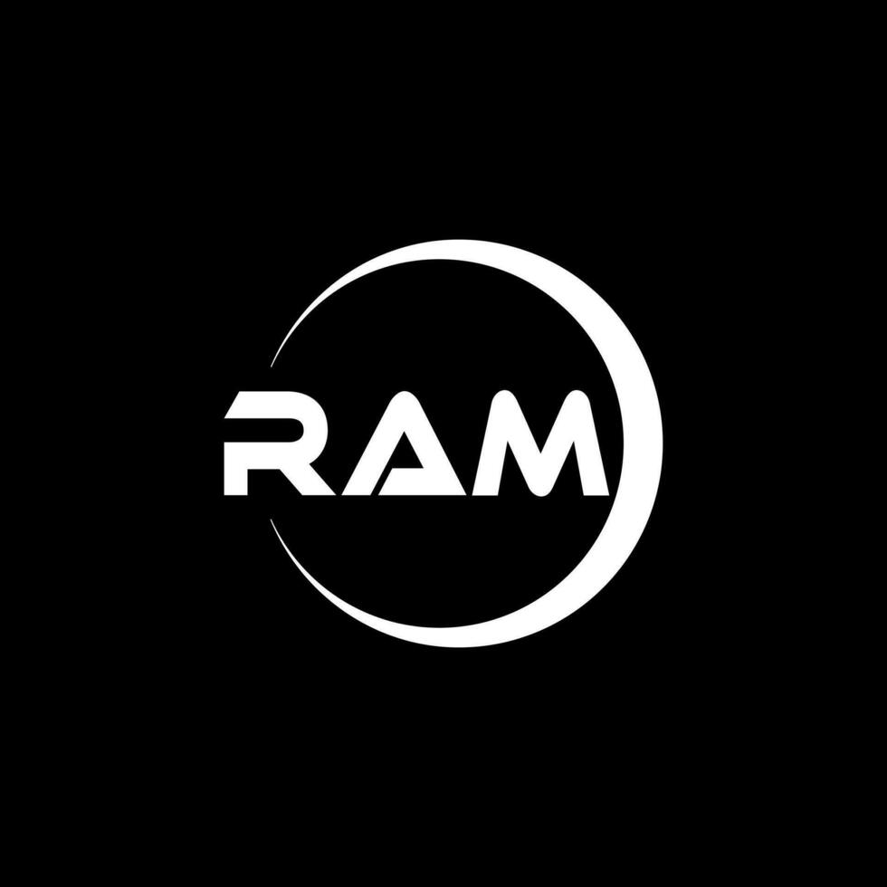RAM letra logo diseño, inspiración para un único identidad. moderno elegancia y creativo diseño. filigrana tu éxito con el sorprendentes esta logo. vector