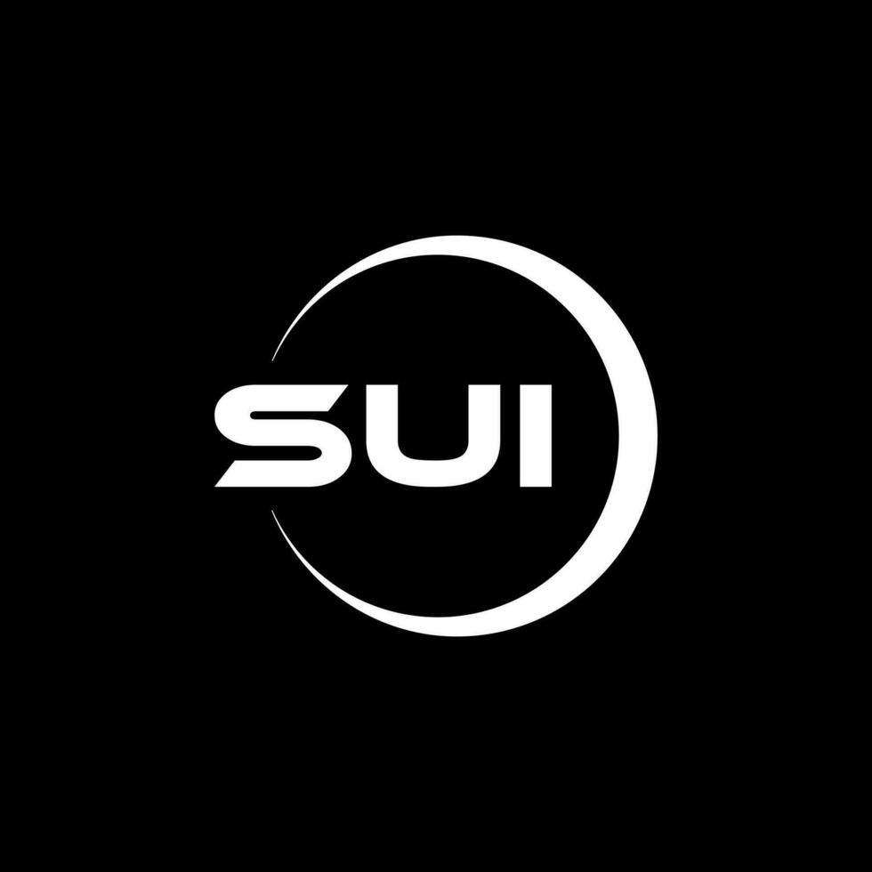 SUI Letter Logo Design, Inspiration for a Unique Identity. Modern Elegance and Creative Design. Watermark Your Success with the Striking this Logo. vector