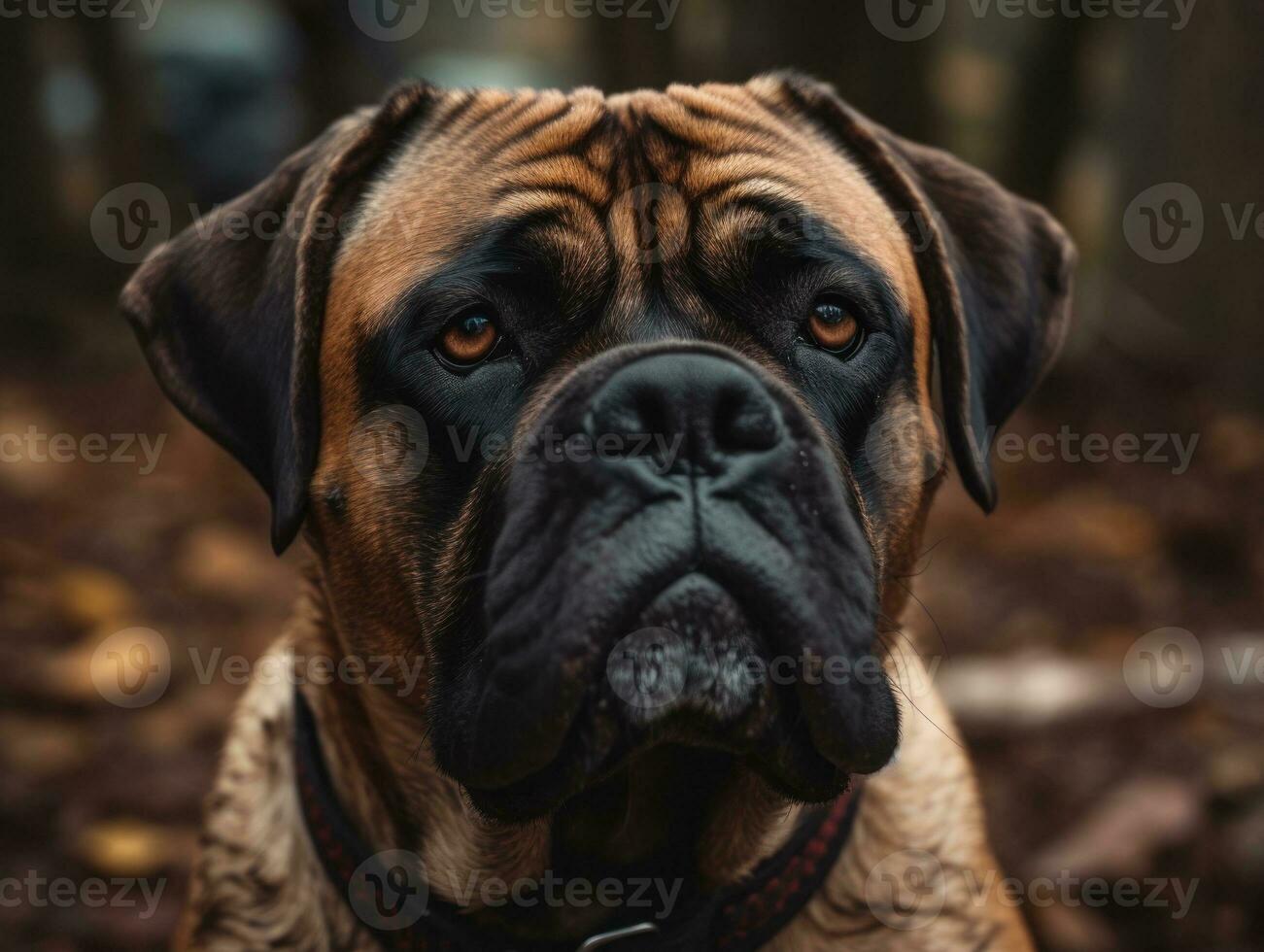 Bullmastiff dog created with Generative AI technology photo