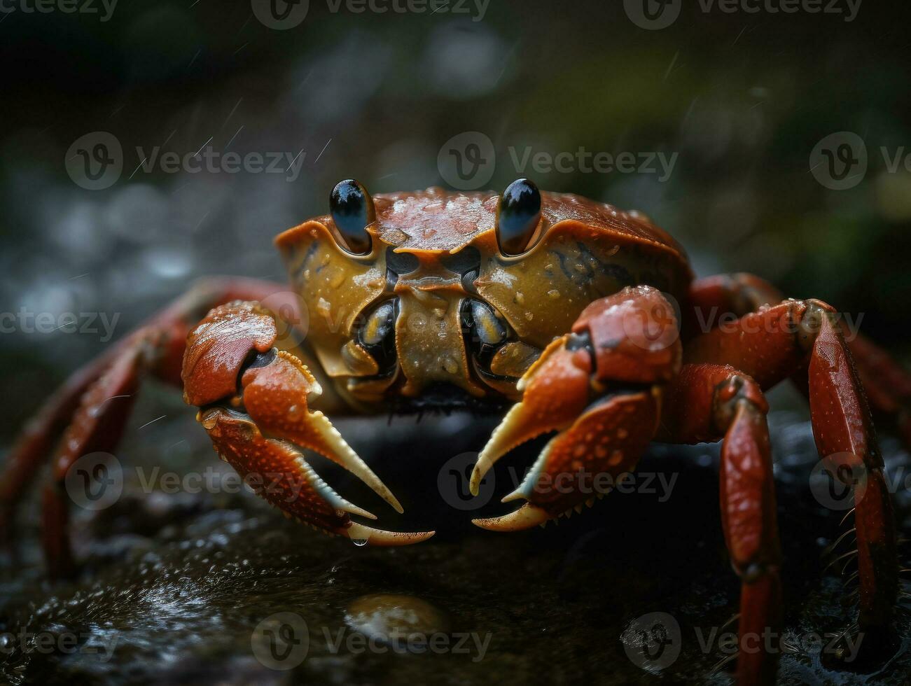 Crab portrait created with Generative AI technology photo