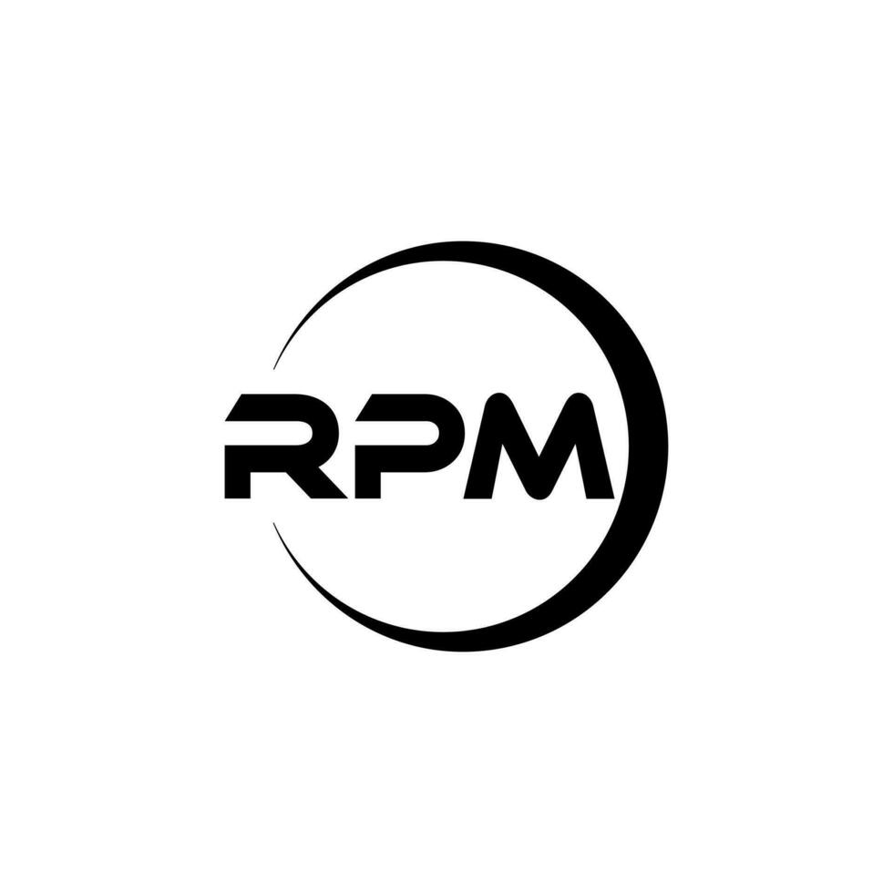 rpm letra logo diseño, inspiración para un único identidad. moderno elegancia y creativo diseño. filigrana tu éxito con el sorprendentes esta logo. vector