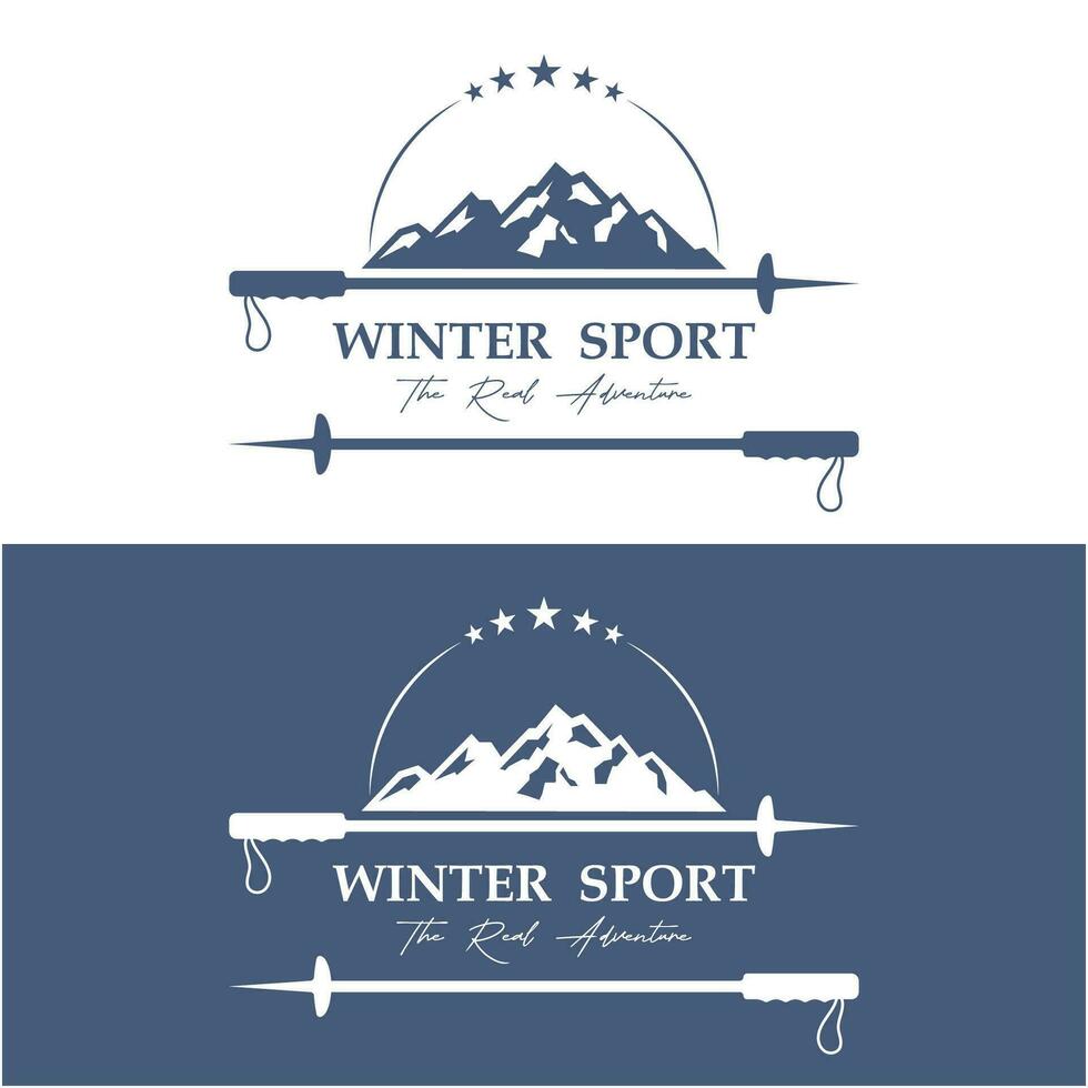 esquí logo vector icono ilustración diseño