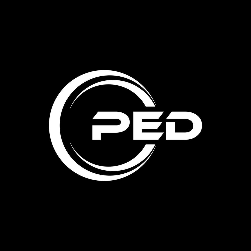 ped letra logo diseño, inspiración para un único identidad. moderno elegancia y creativo diseño. filigrana tu éxito con el sorprendentes esta logo. vector