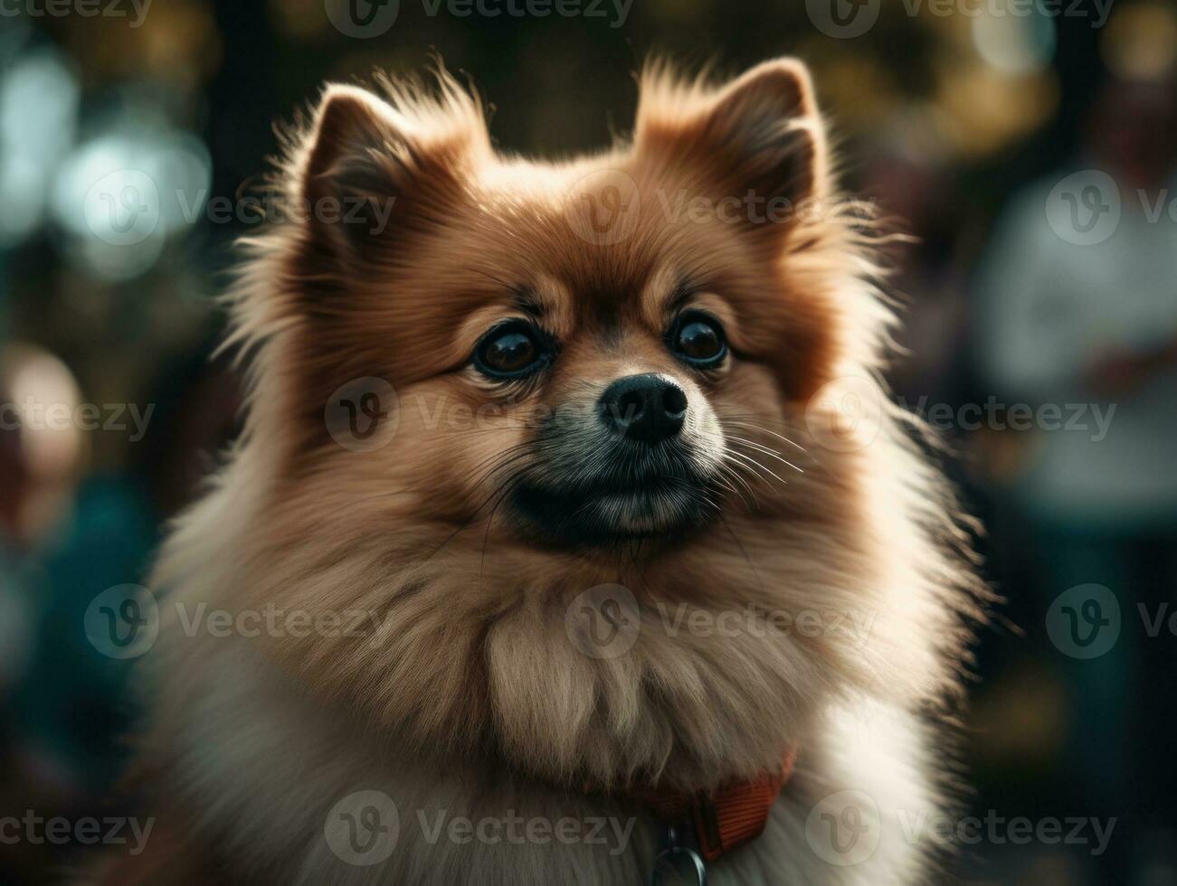 Spitz dog created with Generative AI technology photo