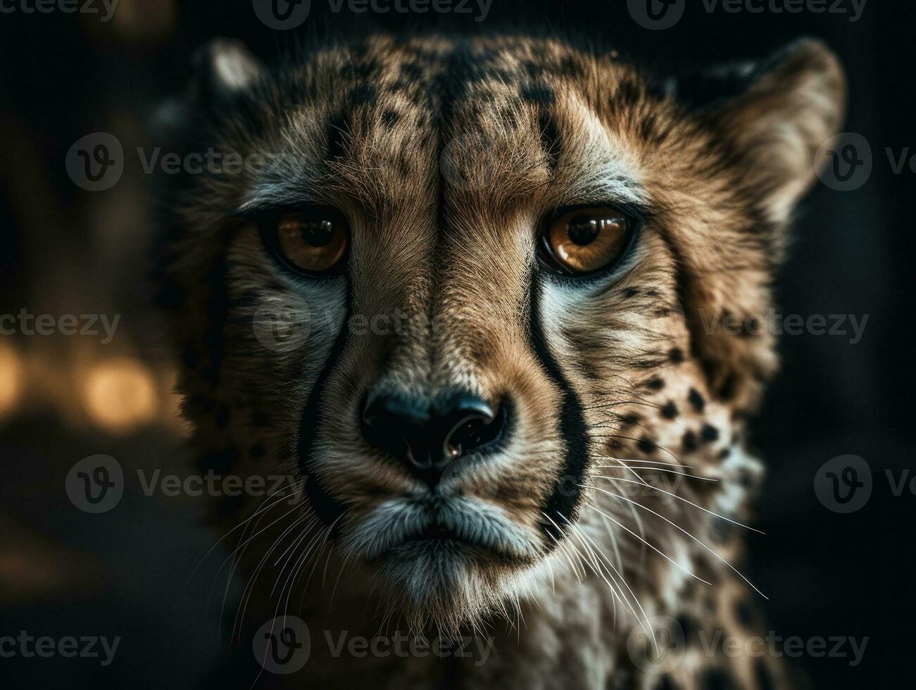 Cheetah portrait close up created with Generative AI technology photo