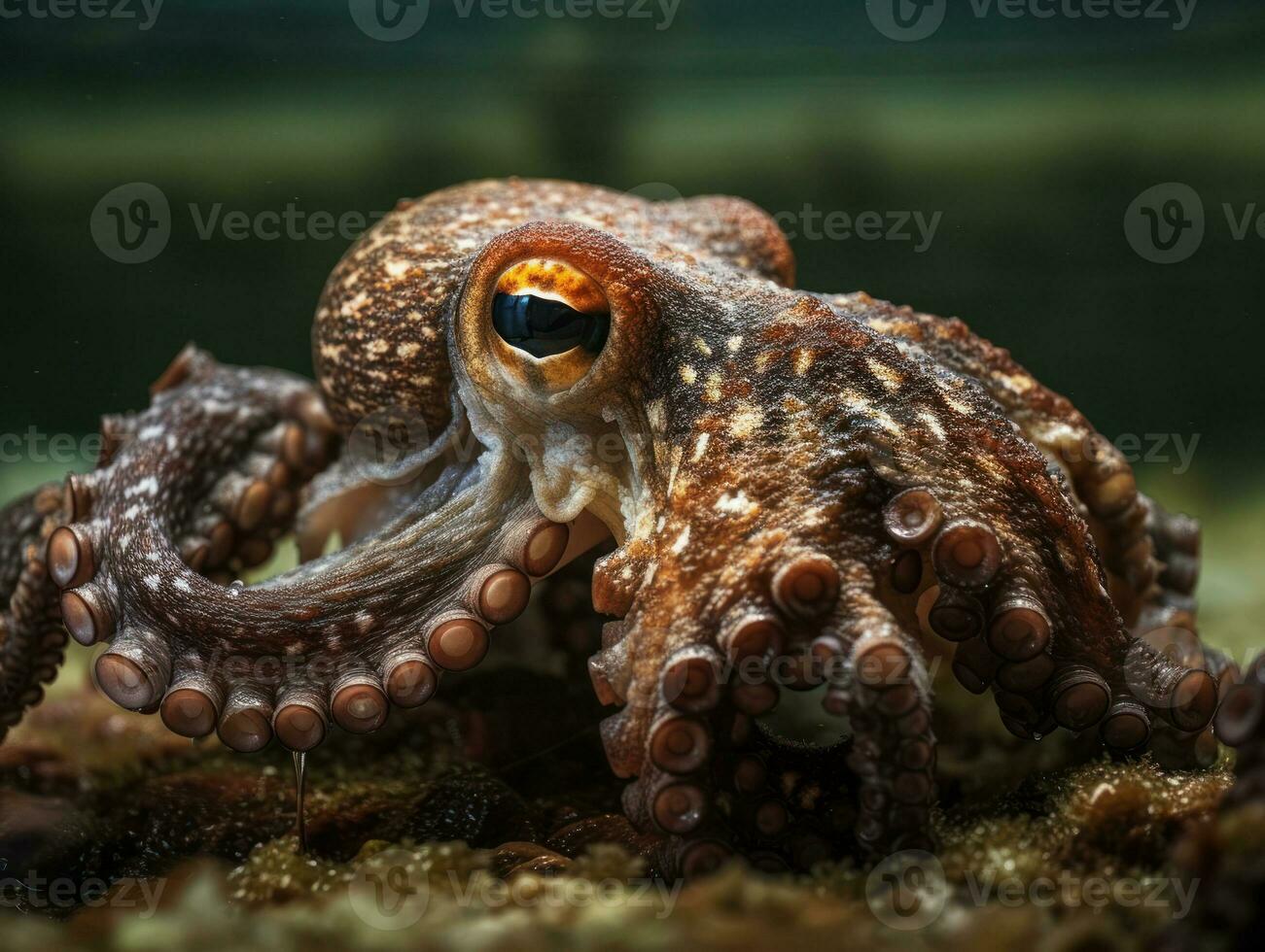 Octopus portrait created with Generative AI technology photo