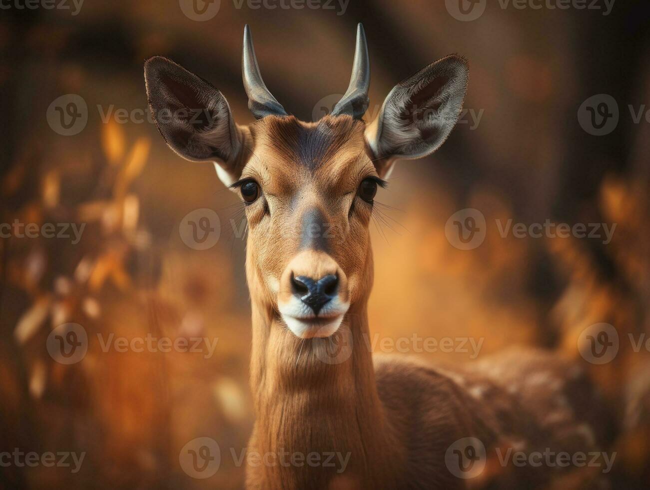 Antelope portrait created with Generative AI technology photo