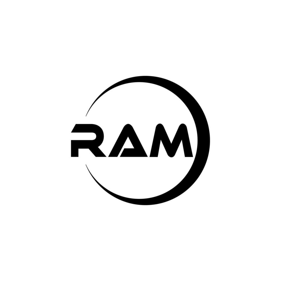 RAM letra logo diseño, inspiración para un único identidad. moderno elegancia y creativo diseño. filigrana tu éxito con el sorprendentes esta logo. vector