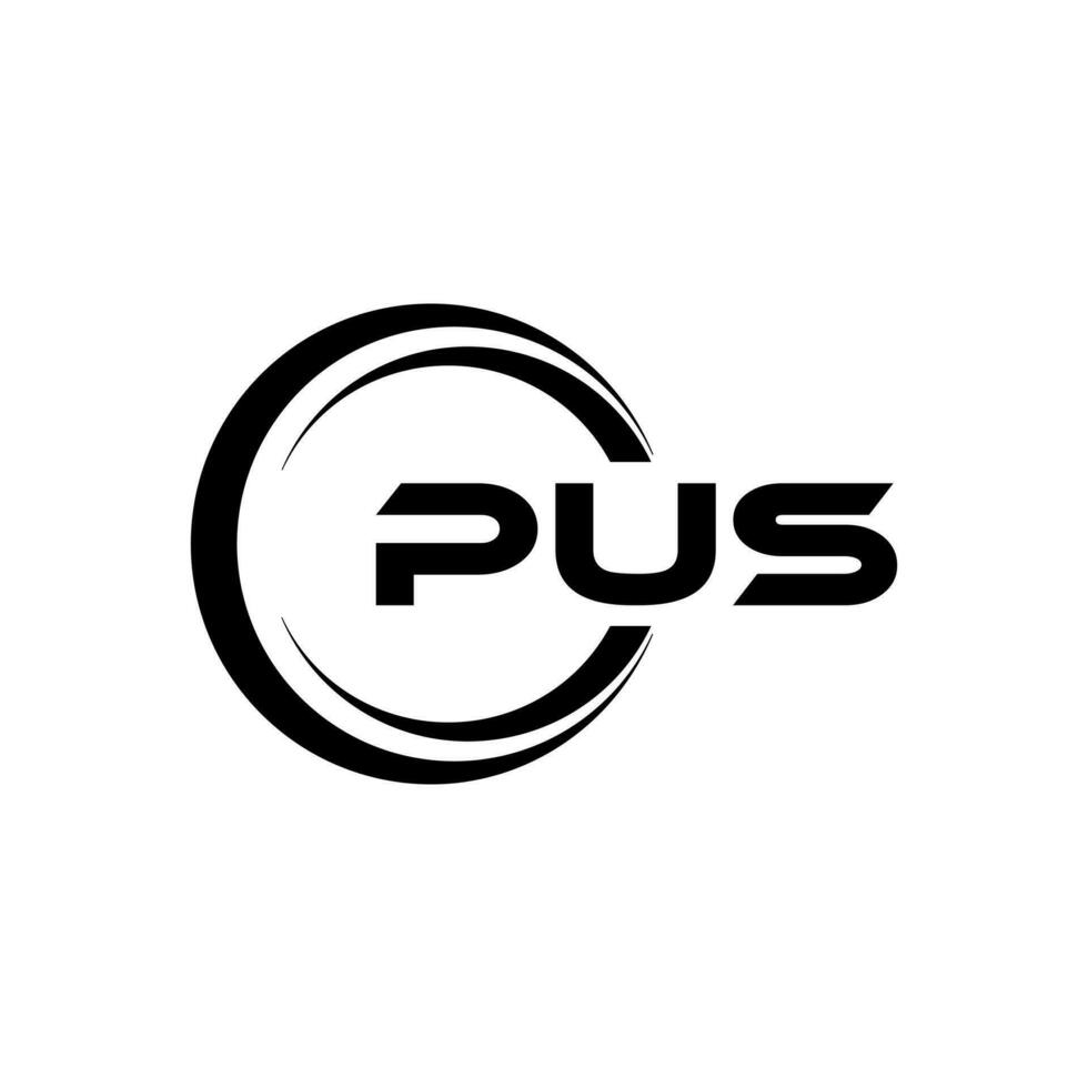 PUS Letter Logo Design, Inspiration for a Unique Identity. Modern Elegance and Creative Design. Watermark Your Success with the Striking this Logo. vector