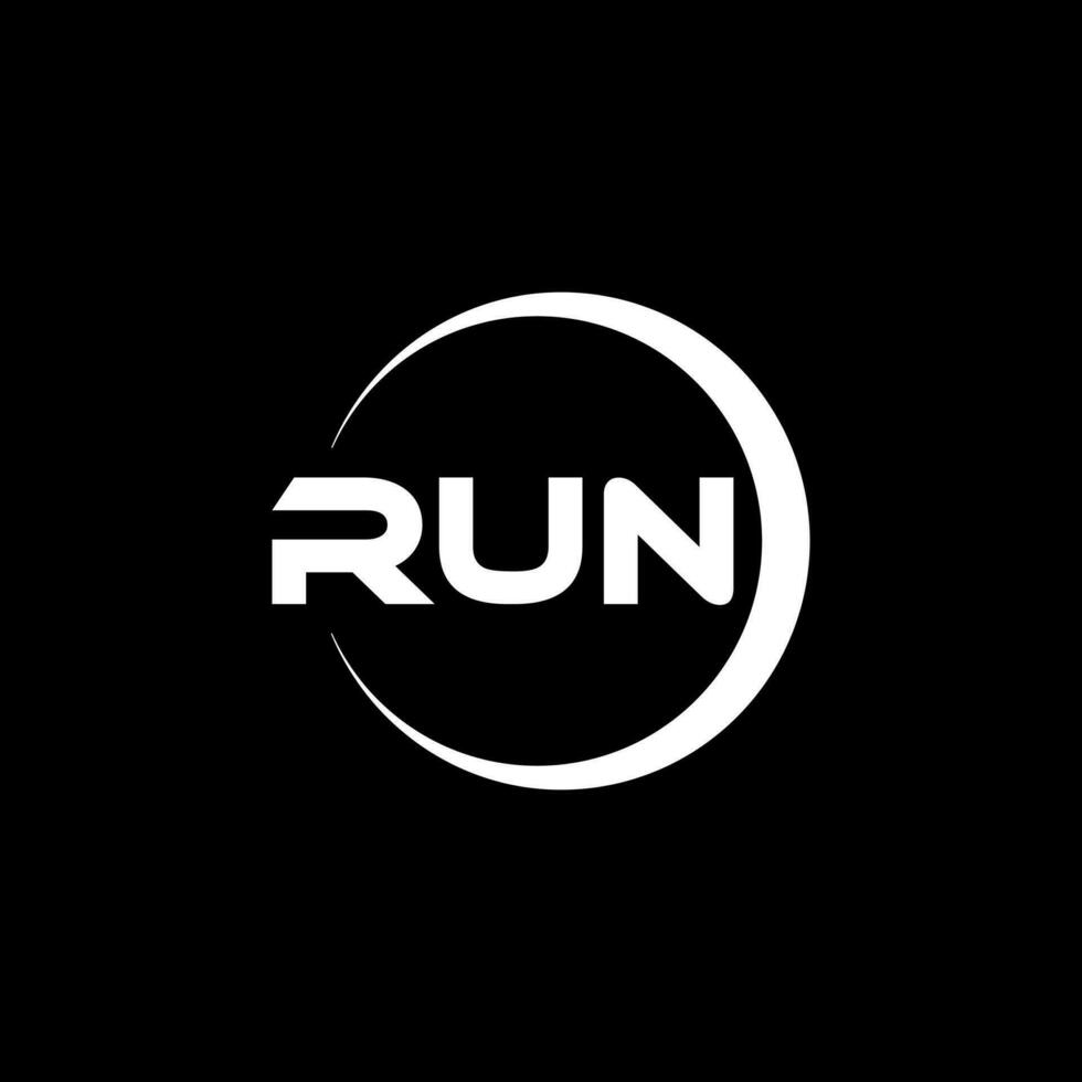RUN Letter Logo Design, Inspiration for a Unique Identity. Modern Elegance and Creative Design. Watermark Your Success with the Striking this Logo. vector