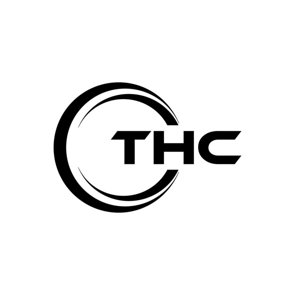 thc letra logo diseño, inspiración para un único identidad. moderno elegancia y creativo diseño. filigrana tu éxito con el sorprendentes esta logo. vector